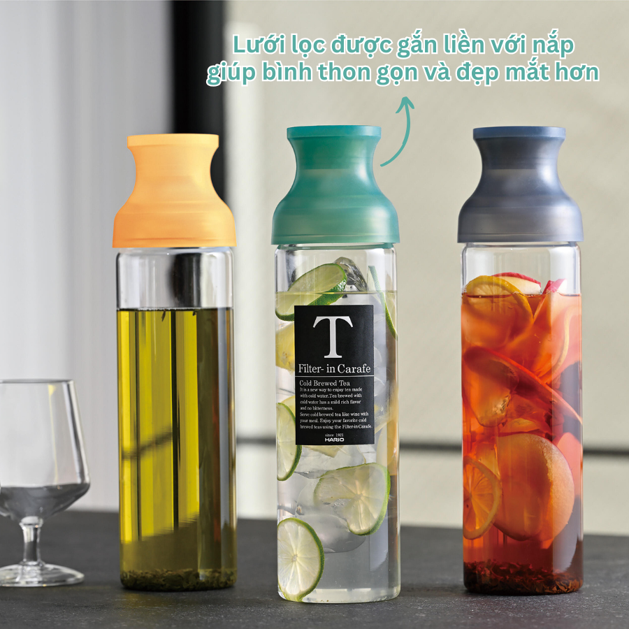 Bình thủy tinh Hario pha trà Cold Brew, nước detox 1L FIR100TG