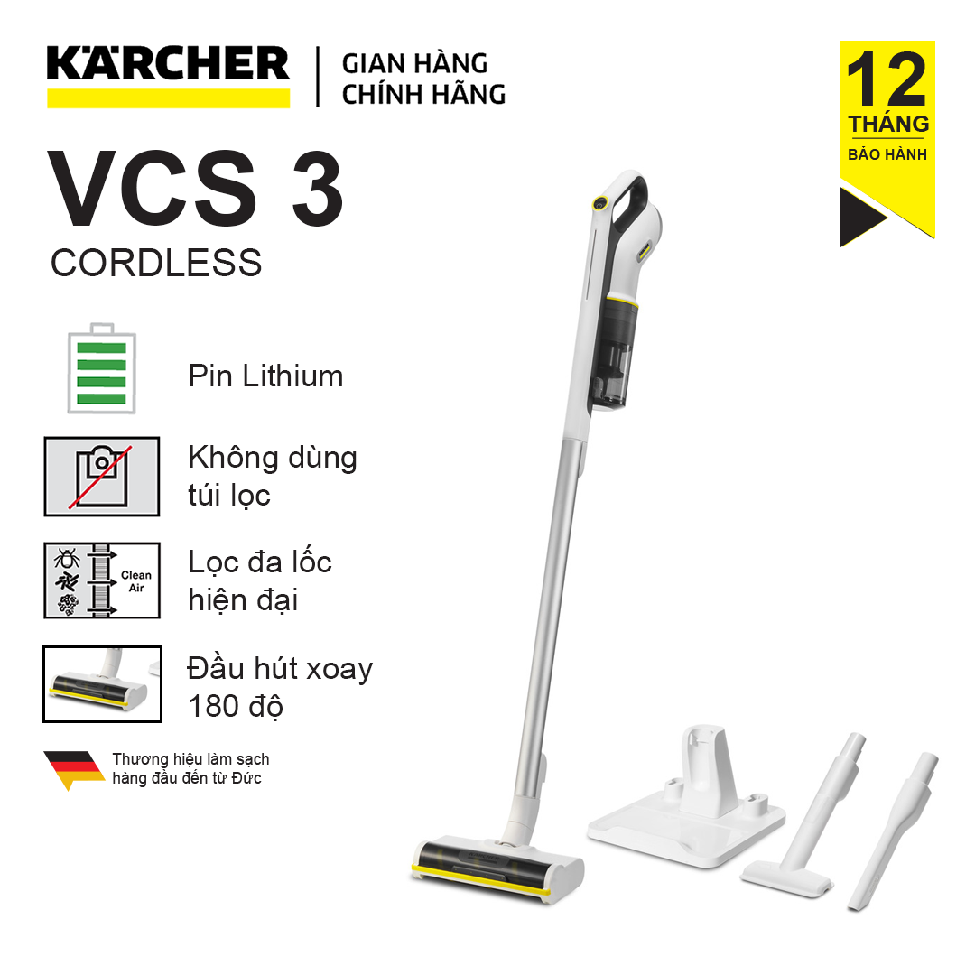 Máy hút bụi cầm tay không dây Karcher VCS 3 Cordless Hàng chính hãng