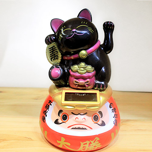 Mèo Thần Tài nhựa Daruma-Ước nguyện thành công 15cm