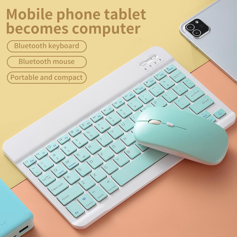 Dành Cho iPad Teclado Bàn Phím Bluetooth Tắt Tiếng Chuột Không Dây Dành Cho Xiaomi Samsung Huawei Điện Thoại Máy Tính Bảng Android IOS Windows