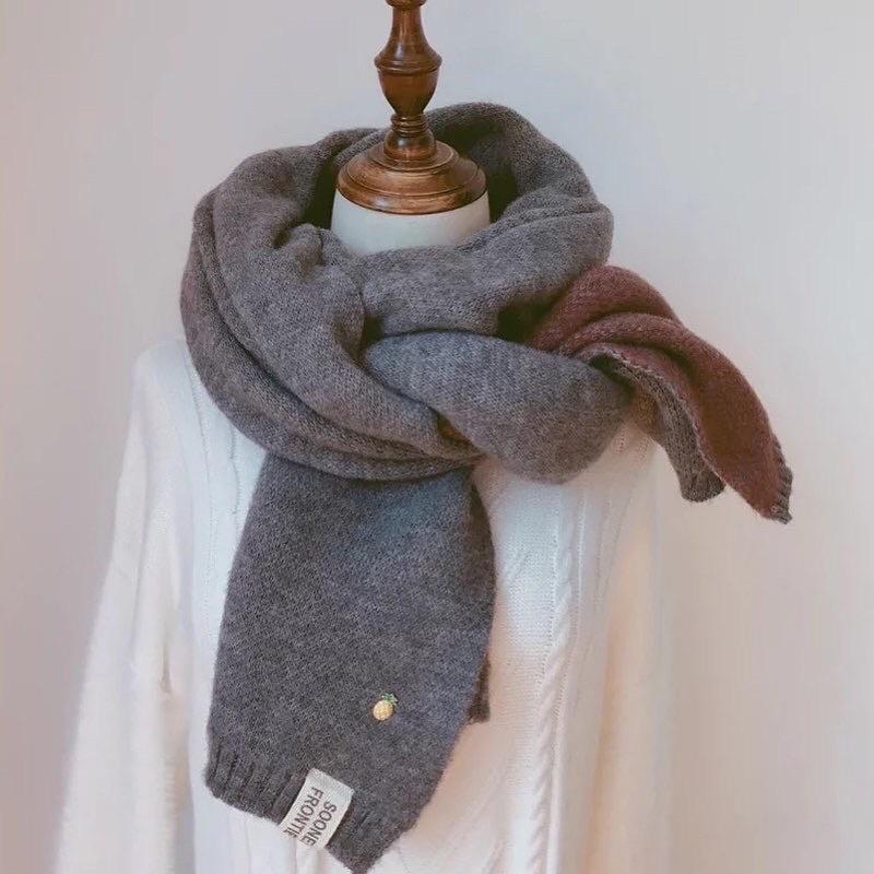 KHĂN LEN QUÀNG CỔ NAM NỮ KHĂN CHOÀNG LEN NAM NỮ VINTAGE MỀM MỊN DÀY CỰC ẤM ĐÍNH KÈM QUẢ DỨA
