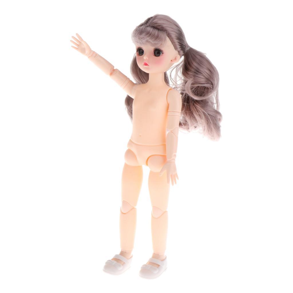 28cm 1/6 BJD Doll Body 3D Big Eyes Realistic Eyelash Girl Dolls With Shoes