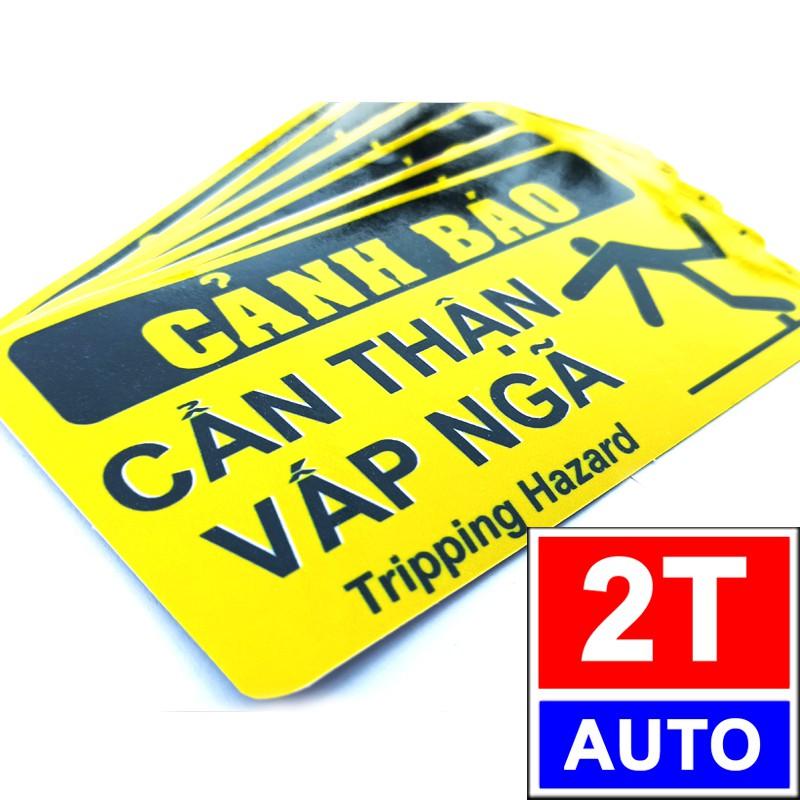 LOGO TEM STICKER CẨN THẬN VẤP NGÃ, CẨN THẬN TÉ NGÃ, CẢNH BÁO COI CHỪNG VẤP NGÃ