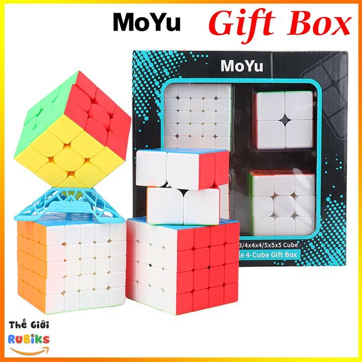 Hộp 4 Rubik MoYu MFJS MeiLong 2x2 3x3 4x4 5x5 Gift Box WCA Cube