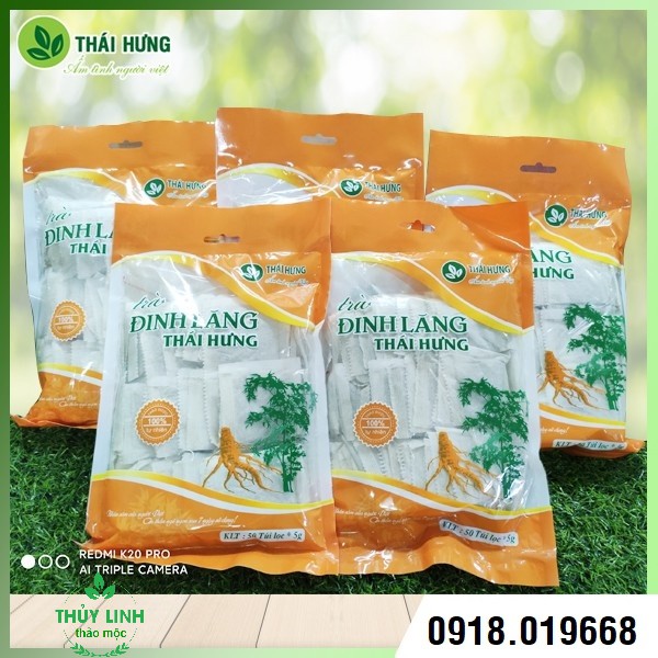 Trà Đinh lăng Thái Hưng An thần, giảm stress, ngủ ngon Bịch 50 túi lọc x 5g
