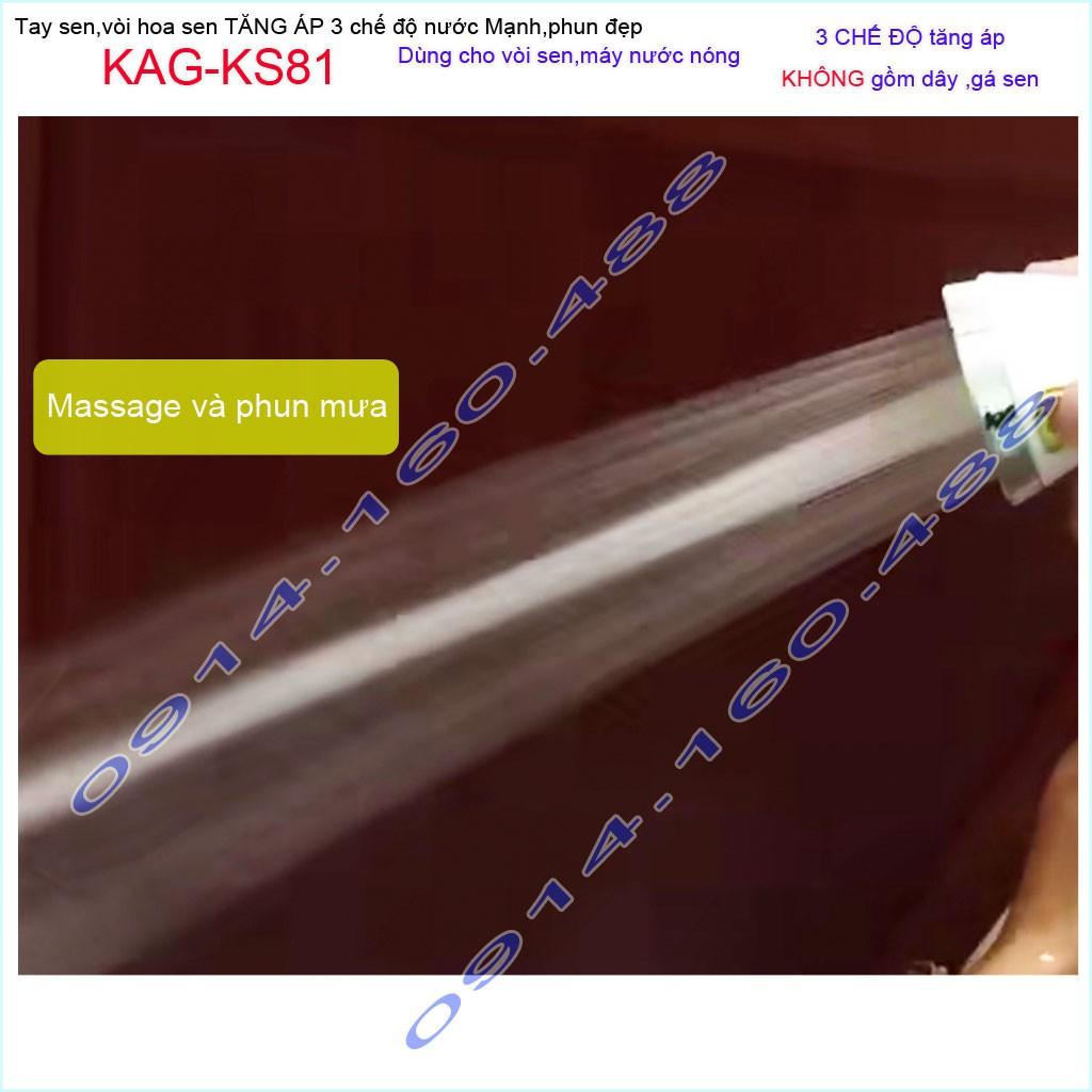 Bát sen tăng áp tia massage cực đã KAG-KS81, vòi hoa sen chuyên dùng cho máy nước nóng, tay sen tăng áp( khôn