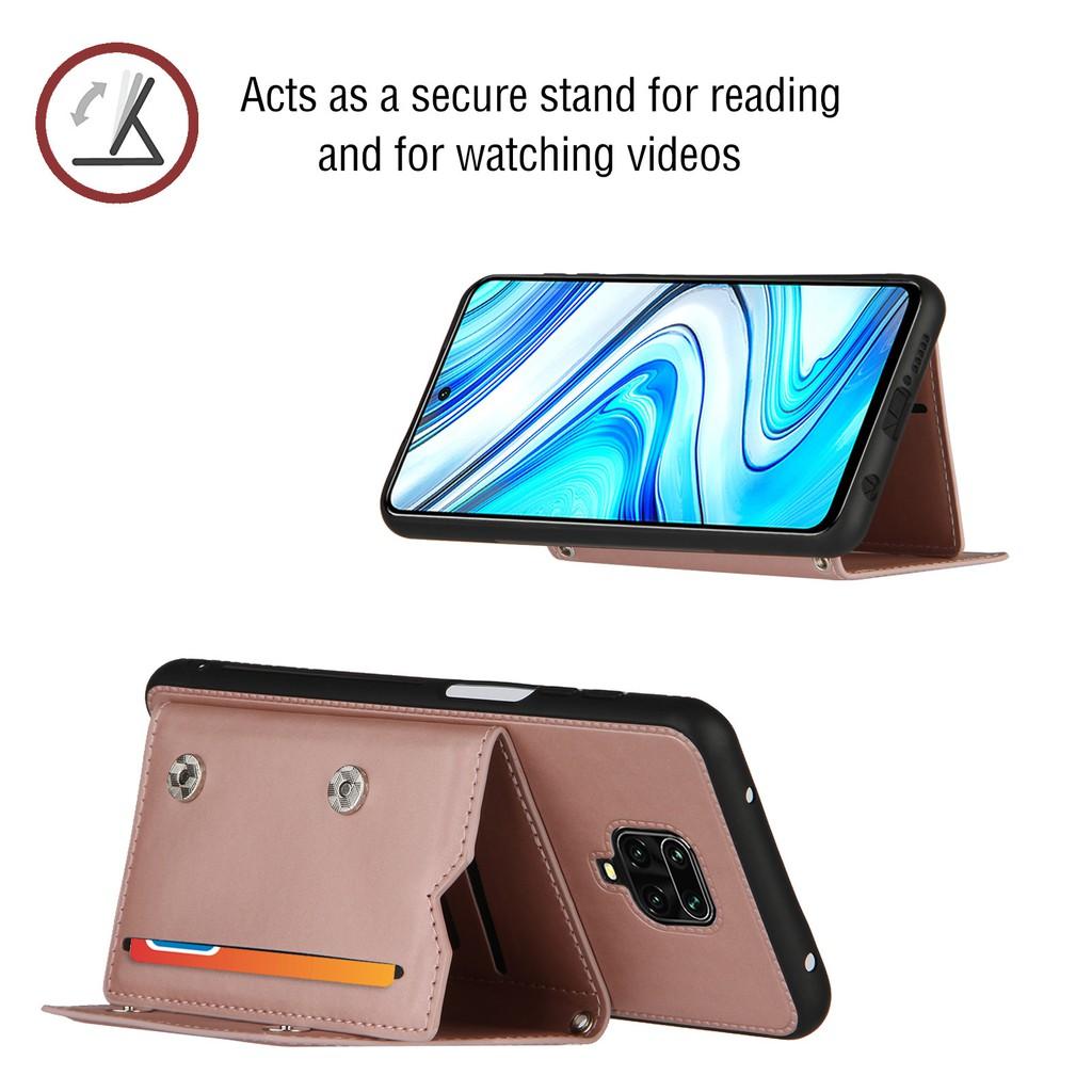 Ốp lưng điện thoại dạng ví da có ngăn đựng thẻ cho Xiaomi Poco X3 NFC Redmi 9A 9C Note 9 Pro Max Note 9S