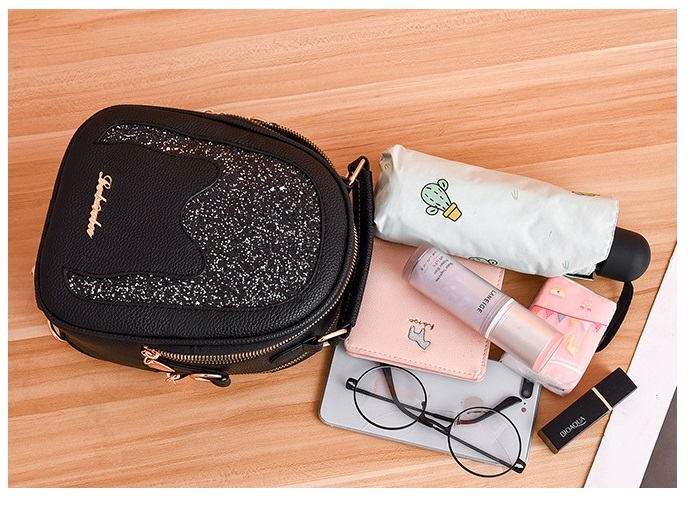 Balo da nữ mini đeo 2 kiểu, họa tiết tai mèo cute, kèm móc khóa đáng yêu