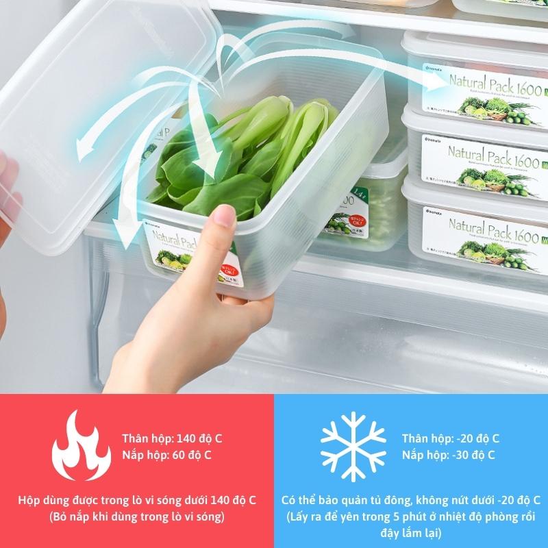 Hộp thực phẩm Inomata Natural Pack 1400ml - Hàng Nội Địa Nhật Bản