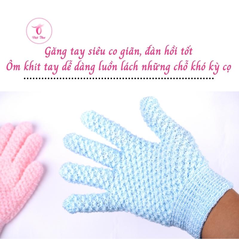 Găng tay tắm 4 LỚP Việt Thư công nghệ Nhật tẩy da chết hiệu quả, siêu dày, siêu mềm, hết sạch mụn lưng - Hàng Chính Hãng