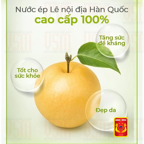 Hộp 10 gói Nước Ép Lê hàn Quốc Nguyên Chất 100% Ginseng House