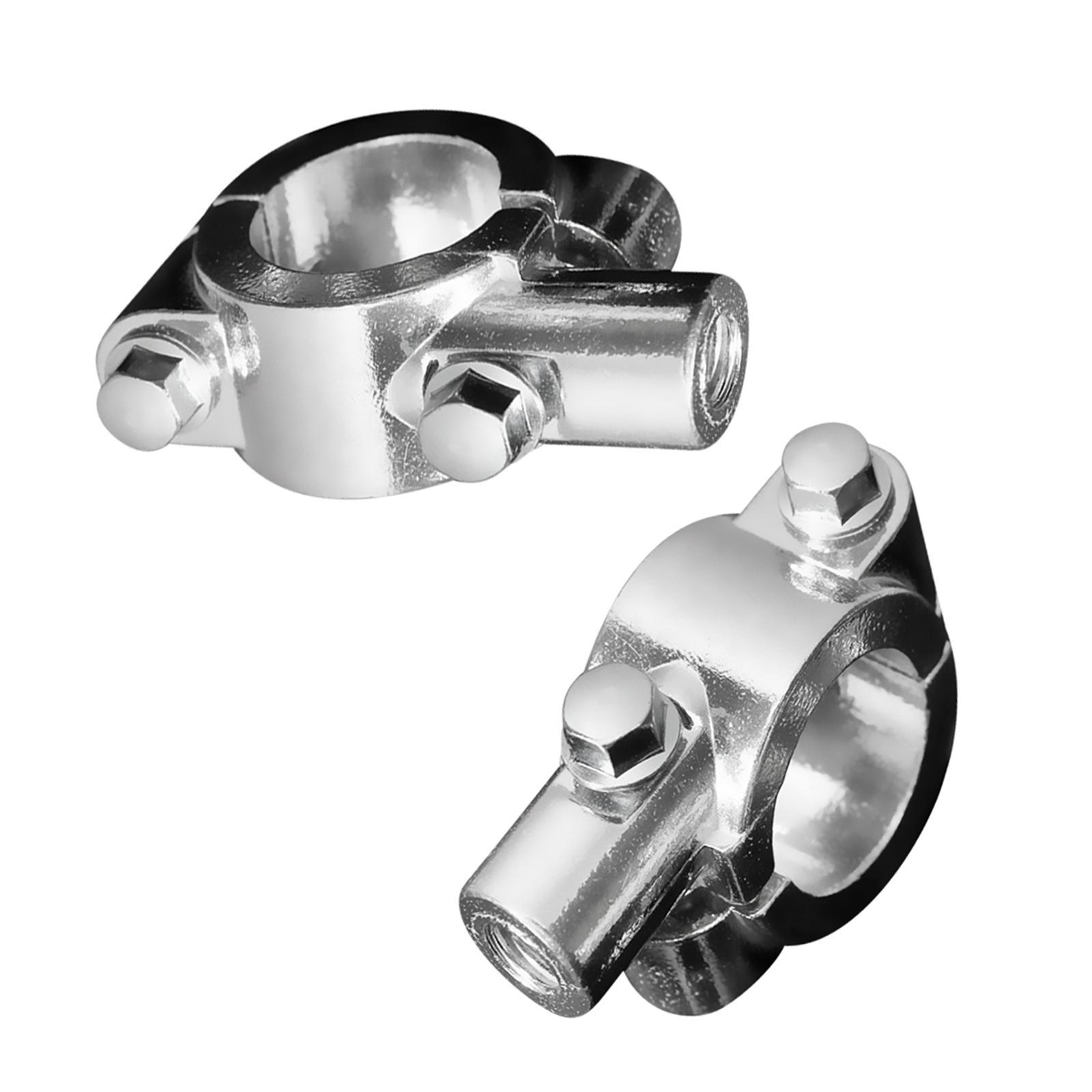 2x Mirror Mount Bracket Clamp for 7/8"  Handlebar Motorcycle Chrome