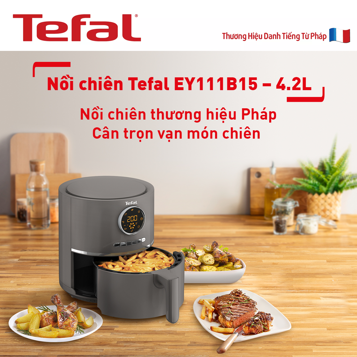 Nồi chiên không dầu Tefal XL Ultra Fry EY111B15 - 4.2L - Hàng chính hãng