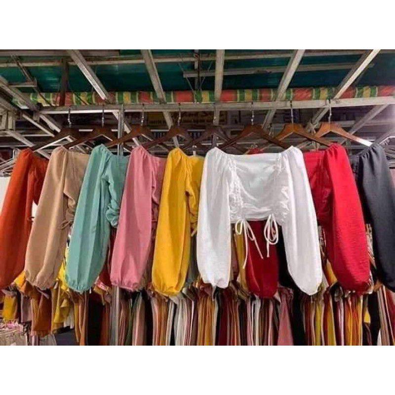 Áo kiểu dây rút tay bồng