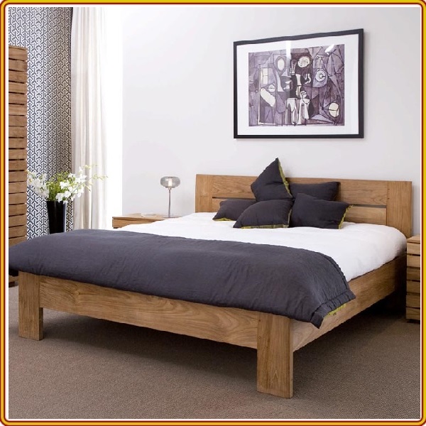 Giường ngủ Juno sofa gỗ sồi màu tự nhiên 210 x 155 x 105cm