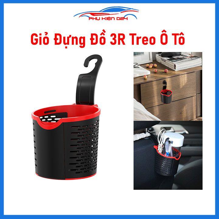 Giỏ đựng đồ treo xe đa năng gắn sau ghế xe ô tô 3R để điện thoại vật dụng linh hoạt