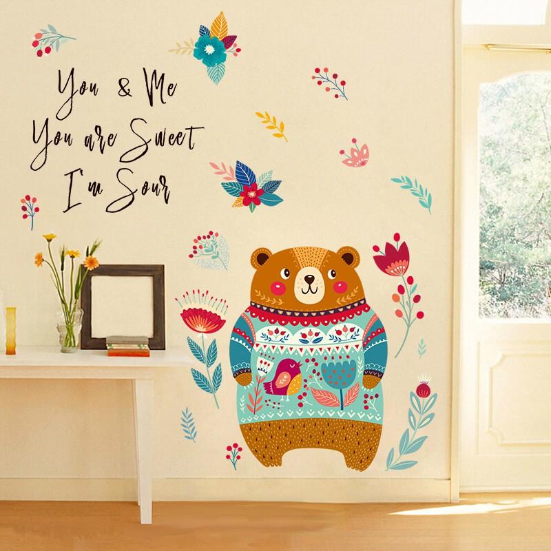 Decal dán tường Gấu to cho bé