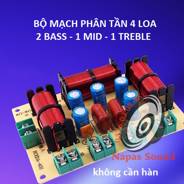 BỘ MẠCH PHÂN TẦN THÙNG LOA FUN ĐÔI RCEDA402 - 2 BASS + 1 MID + 1 TRÉP - MẠCH PHÂN TẦN LOA 4 ĐƯỜNG TIẾNG