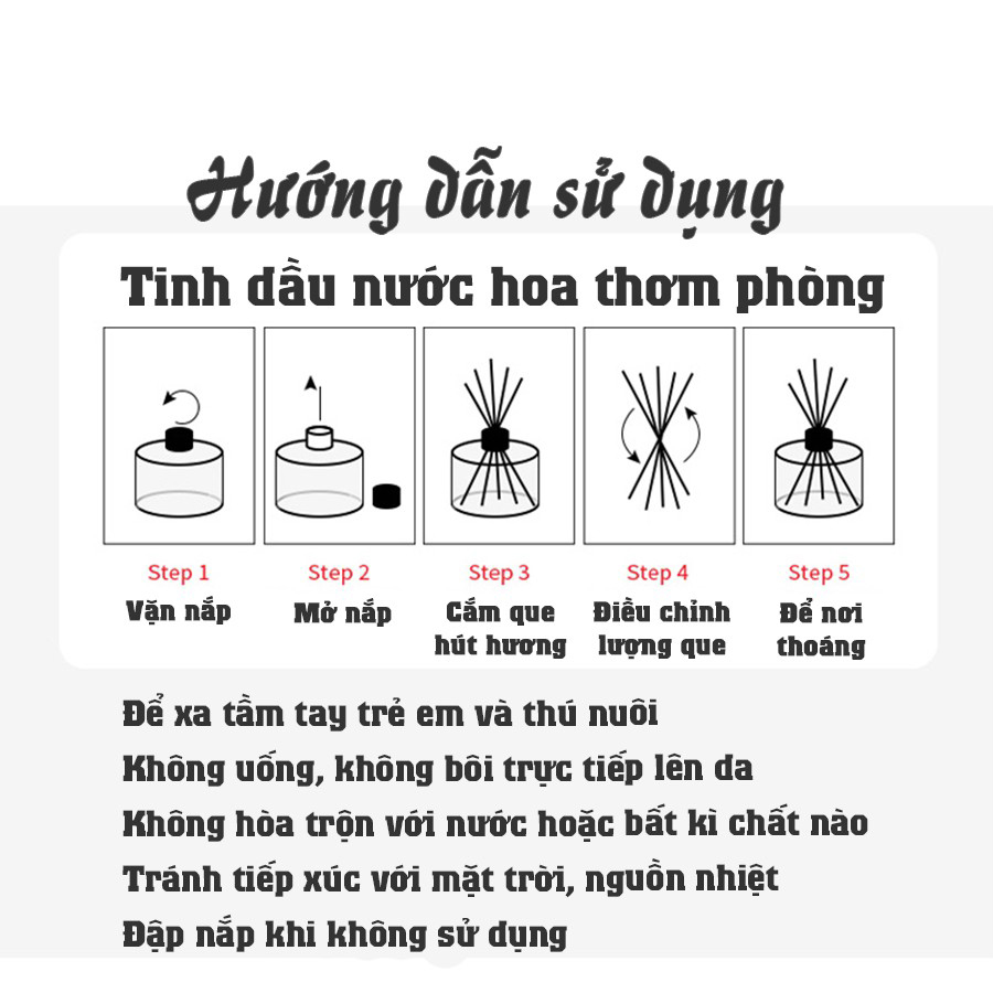 Tinh Dầu Thơm Thiên Nhiên Sang Trọng Để Phòng, Que Gỗ Tự Khuếch Tán Thanh Lọc Khử Mùi Không Khí