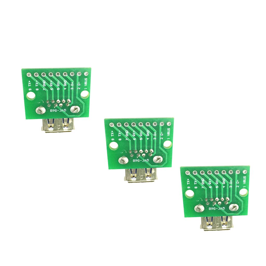 3PCS USB 3.0 Female To DIP Board Module 9pin Adapter Converter