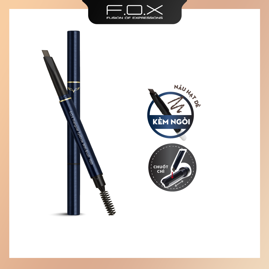 Chì Kẻ Mày FOX  Đầu Tam Giác ( Kèm ngòi ) Triangular Eyebrow With Mascara Brush 0.25g