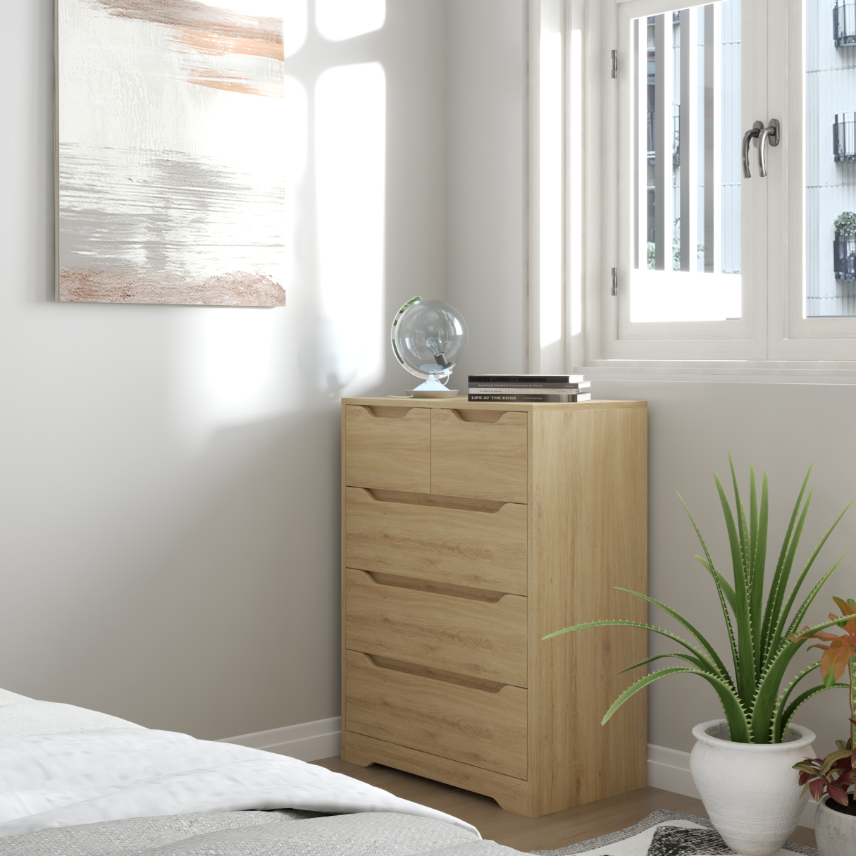 ALEE, Tủ đựng đồ 5 ngăn kéo , 70cm x 40cm x 94cm , THK_042