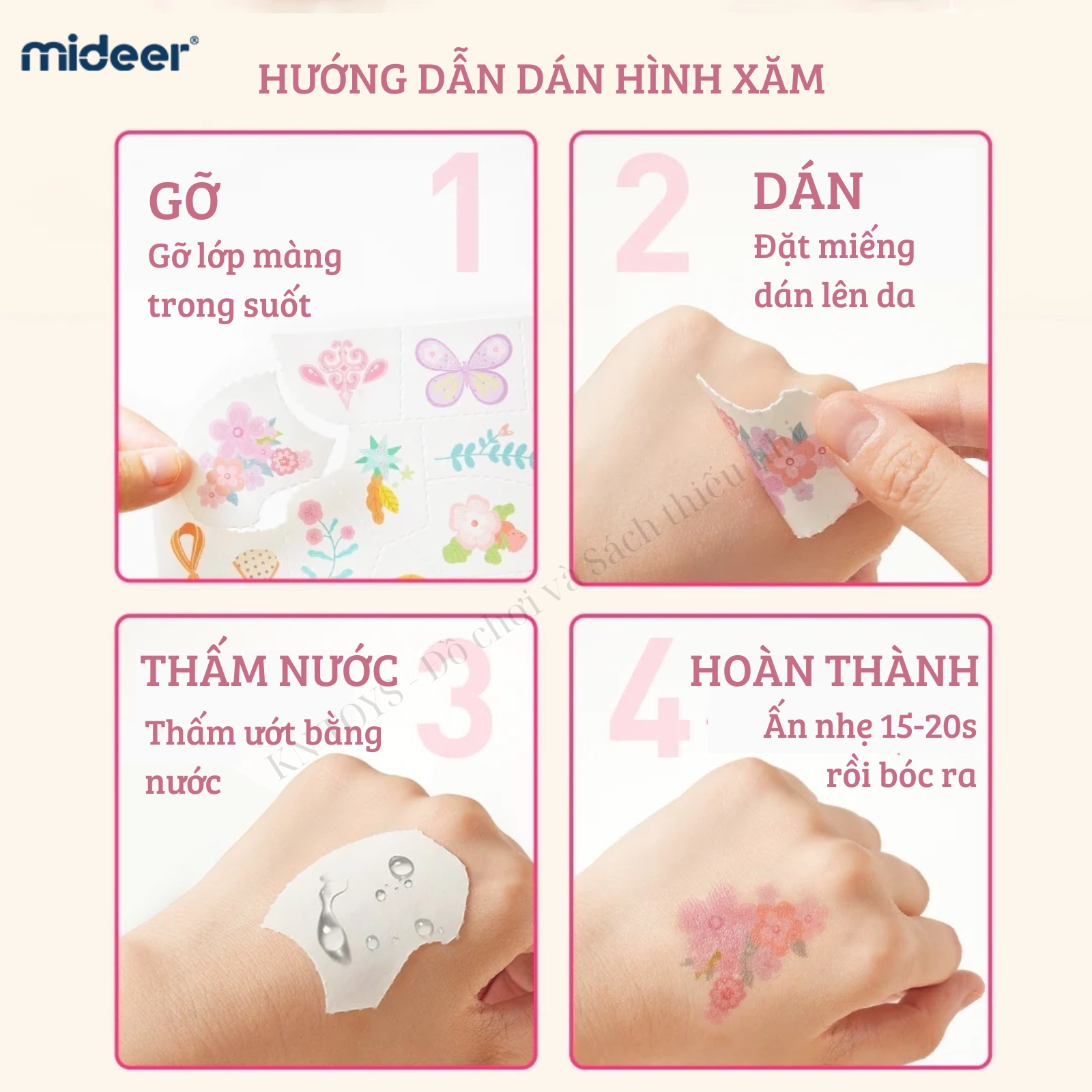 Đồ Chơi Sticker Hình Xăm, Dán Móng Tay Cho Bé Gái Mideer Garden Fairy Dress Up Sticker Pack 1000 miếng