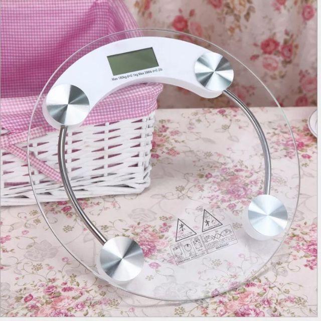 (28CM) Rẻ Nhất Thị Trường Cân sức khỏe điện tử 180Kg - Kính Cường Lực Trong Suốt Chịu Lực X4