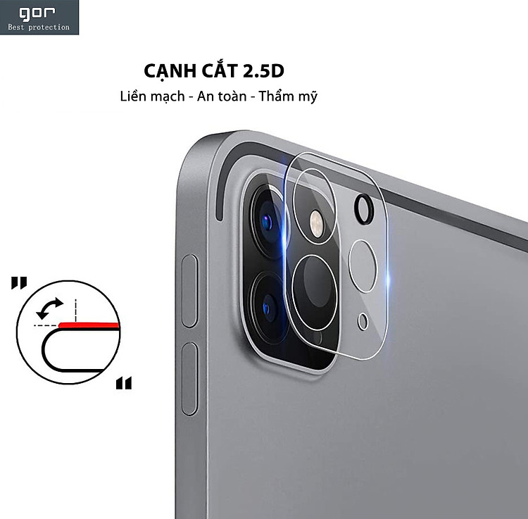 Miếng Dán Kính Cường Lực Camera chống trầy GOR cho iPad Pro 11 inch / iPad Pro 12.9 inch 2020 &amp; 2021 (Bộ 2 Miếng) - Hàng Chính Hãng