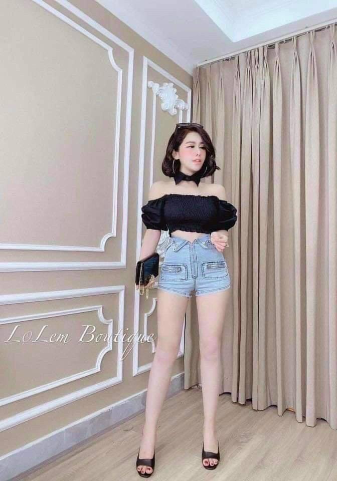 ÁO TRỄ VAI NHÚN CHỈ TAY BỒNG KÈM CHOCKER 74461073 [MỎ CHU SHOP