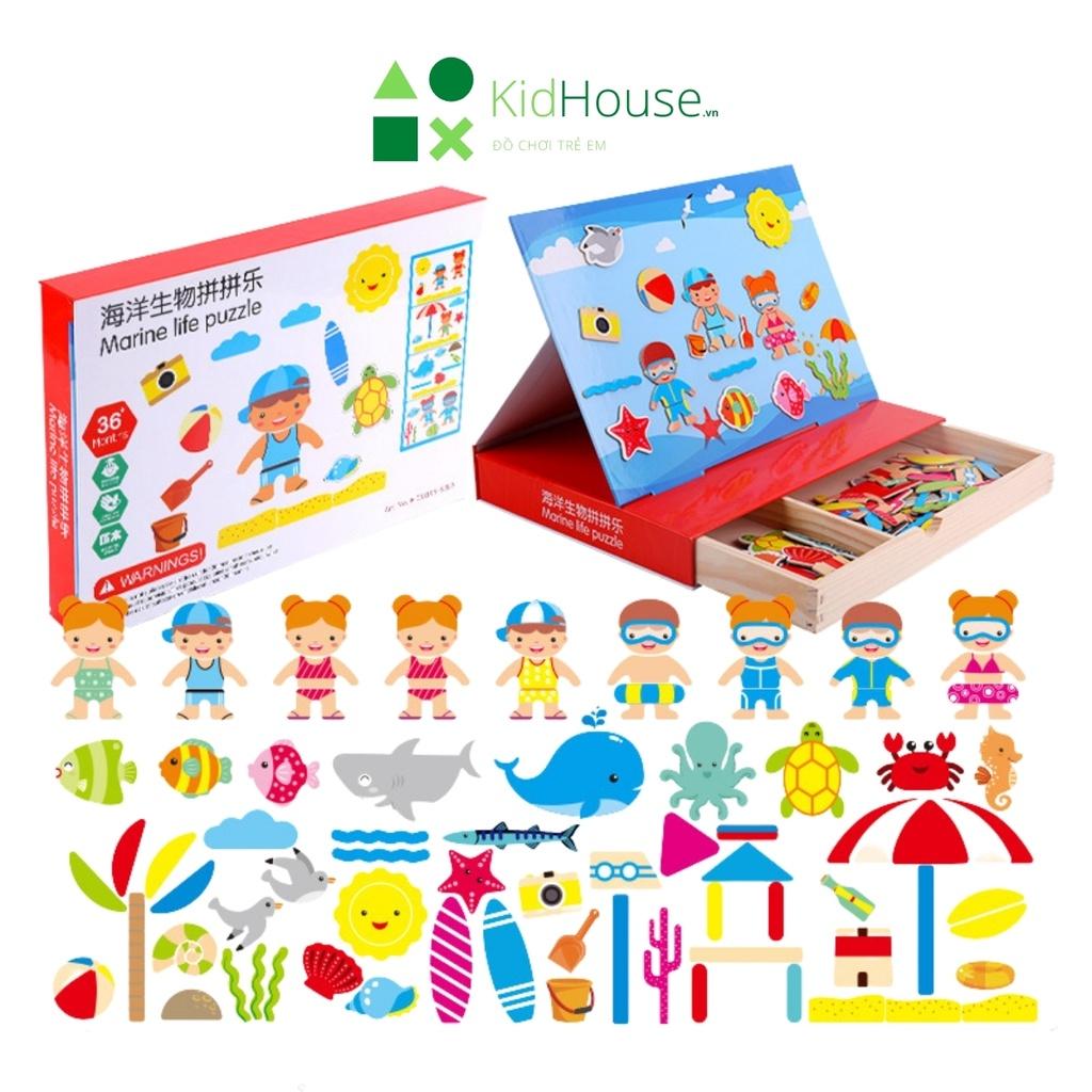 Đồ chơi xếp hình cho bé bộ ghép hình nam châm giúp bé rèn luyện trí tuệ, sự sáng tạo