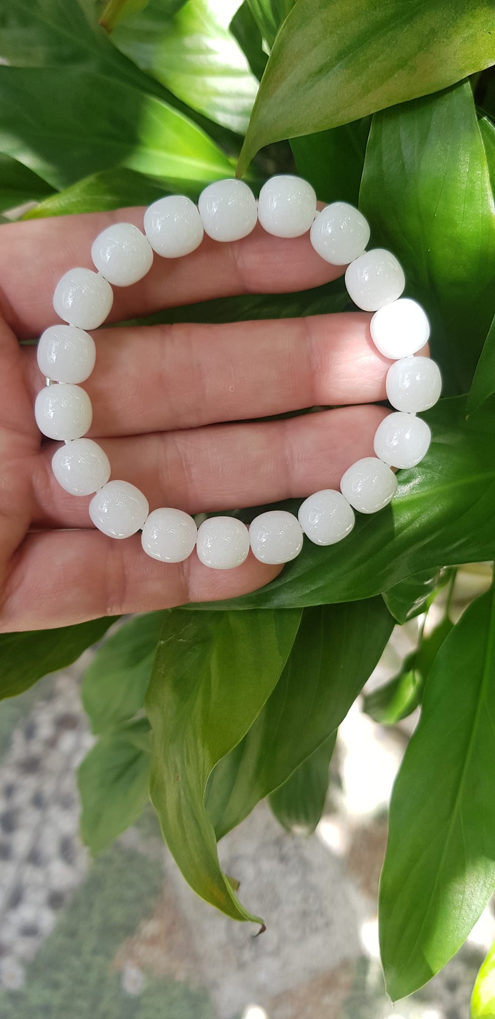Vòng Tay Nữ Đá Ngọc Hoà Điền TRẮNG bầu Tự Nhiên Size 9li5 đẹp Màu Trắng sáng Nữ mệnh Kim Thủy Mang năng lượng tích cực may mắn tài lộc tốt công việc đeo đẹp xinh tay ạ