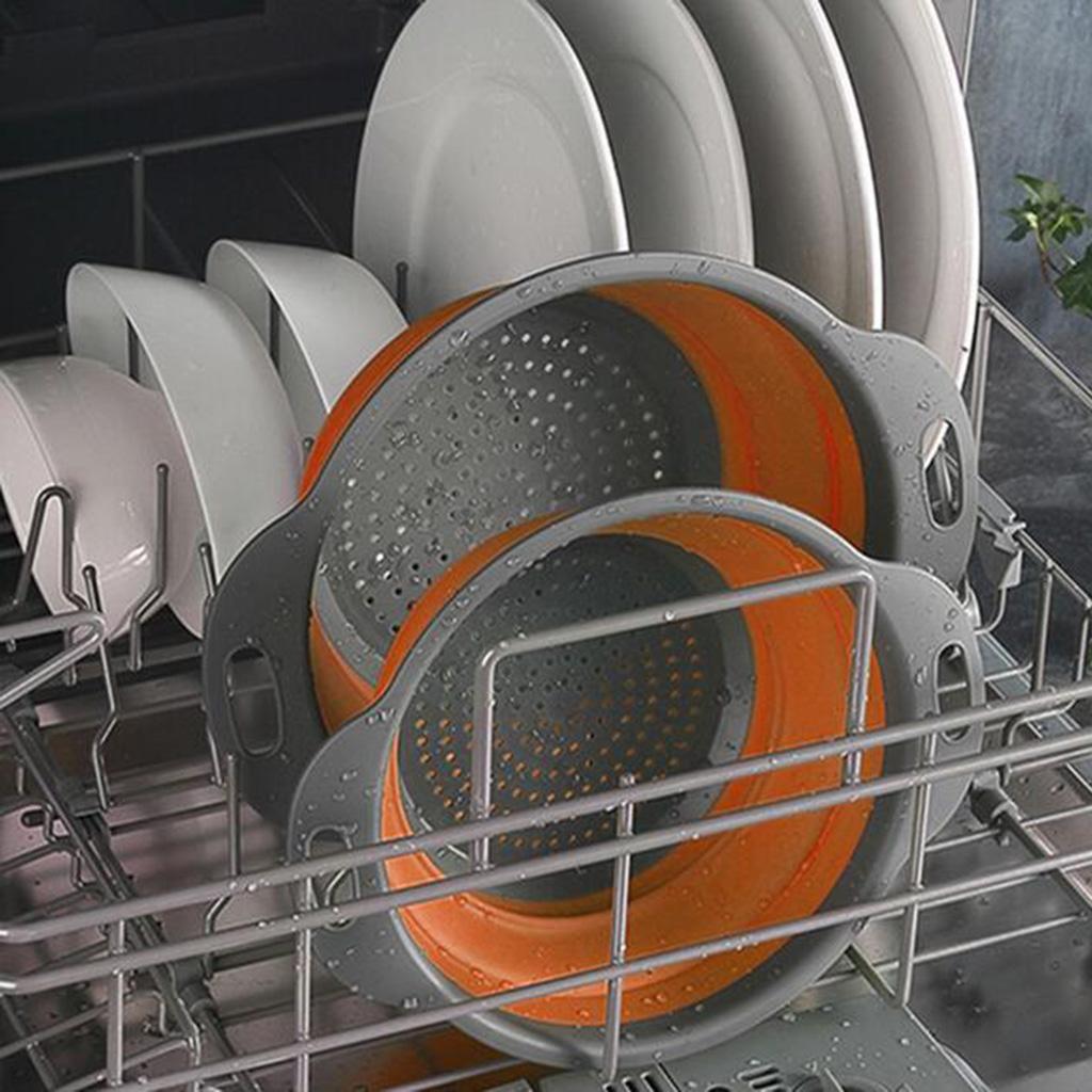 Folding Collapsible Plastic Colander Strainer Kitchen Fruit Filter Basket