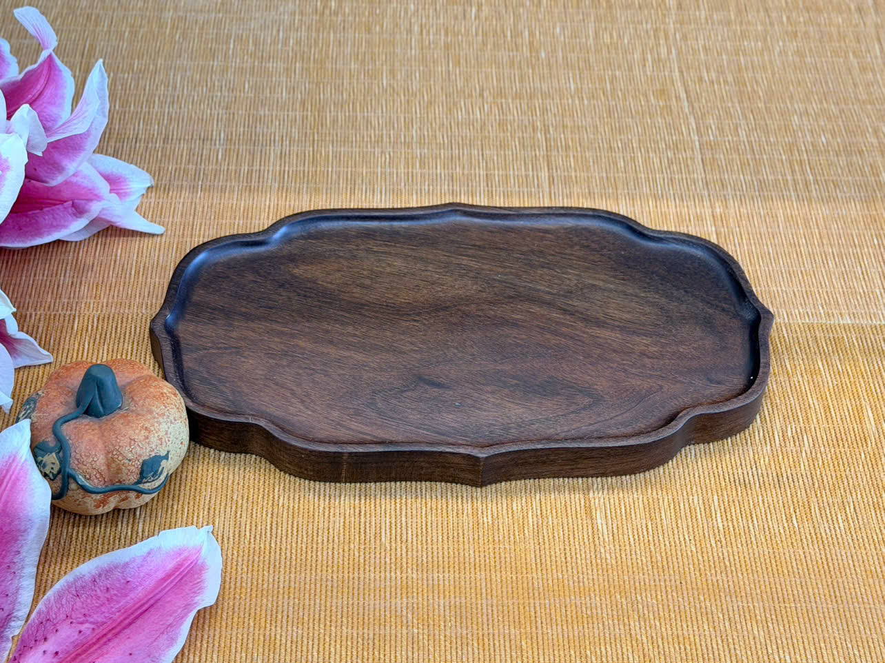 KHAY TRÀ GỖ ÓC CHÓ - KÍCH THƯỚC 27X15CM - ĐỘ BỀN CAO - KHAY TRÀ NHỎ TIỆN LỢI - WOOD TEA TRAY