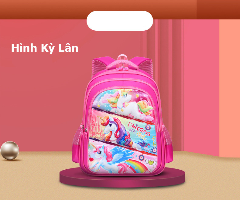 Balo học sinh cao cấp 3 ngăn lớn siêu nhẹ với thiết kế dễ thương TX00308