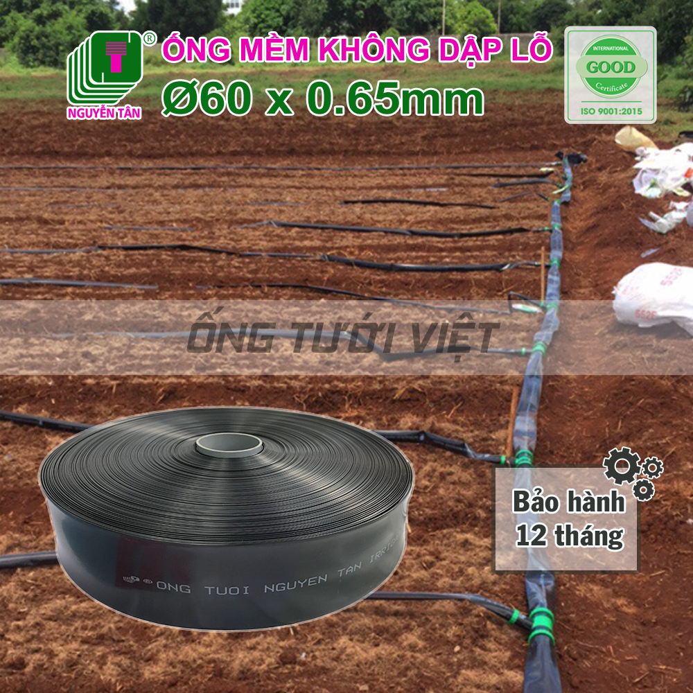 100m Ống dây tưới mềm Nguyễn Tân phi 60 - Không đục lỗ [BH 12 tháng] | Ống mềm sử dụng trong hệ thống tưới nông nghiệp