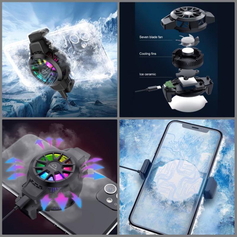 Tản nhiệt sò lạnh Led RGB Z1 Gaming siêu mát cho smartphone - hàng nhập khẩu
