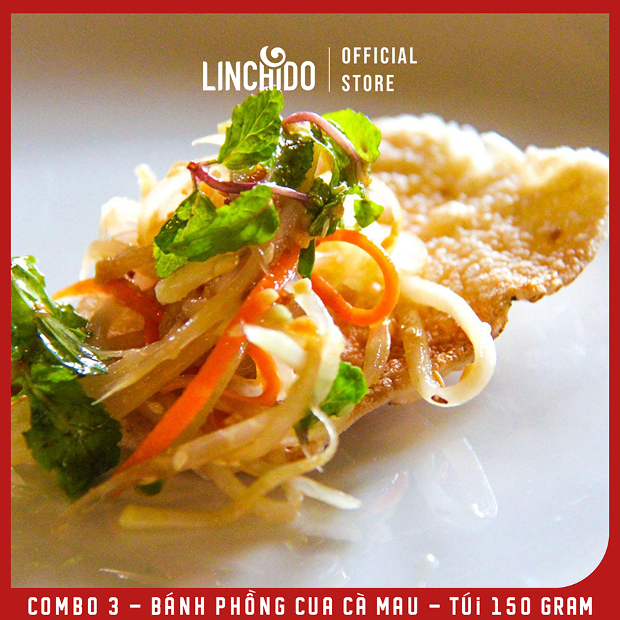 Combo 3 túi - Bánh phồng Cua Cà Mau - Túi 150 GRAM