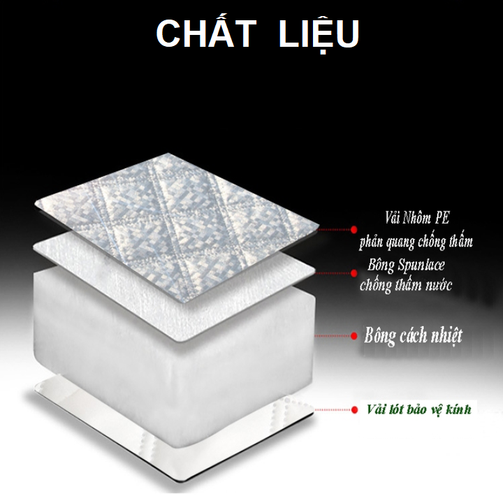 Hàng Loại 1 - Tấm, bạt chắn nắng kính lái và gương chiếu hậu xe ô tô 4 lớp cao cấp