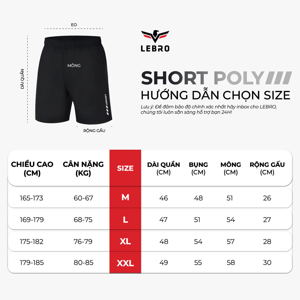 Quần short nam, quần đùi nam vải gió cao cấp, quần sooc thể thao tập gym, chạy bộ, đá bóng thời trang nam LEBRO QLG23-01