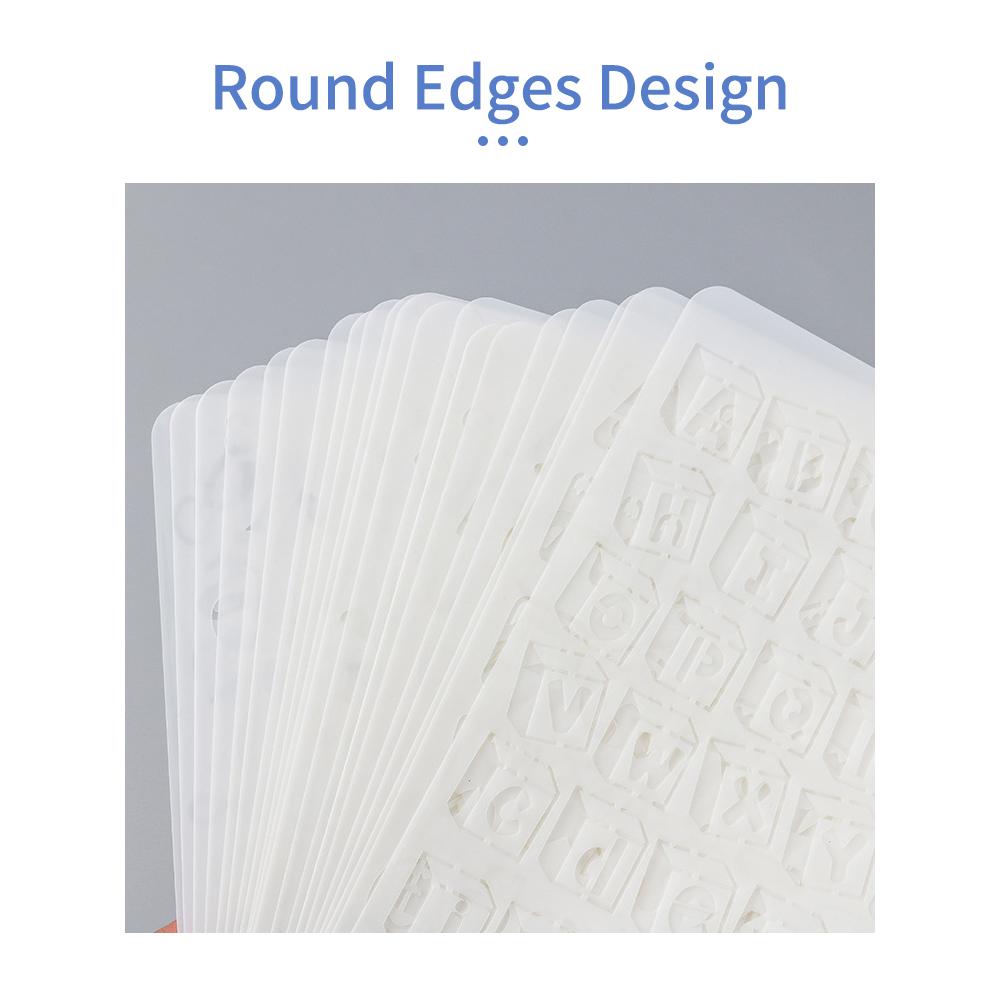 20pcs B5 Alphabet Letter Number Stencils Drawing Painting PET Templates Reusable for Journal DIY Art Craft Scrapbooking