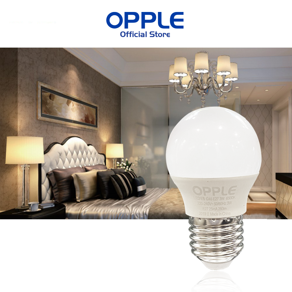 Bóng Đèn OPPLE LED Bulb Eco Save G45 E27 3W Ánh Sáng Vàng 3000K - Sáng Hơn Theo Cách Tiết Kiệm Hơn