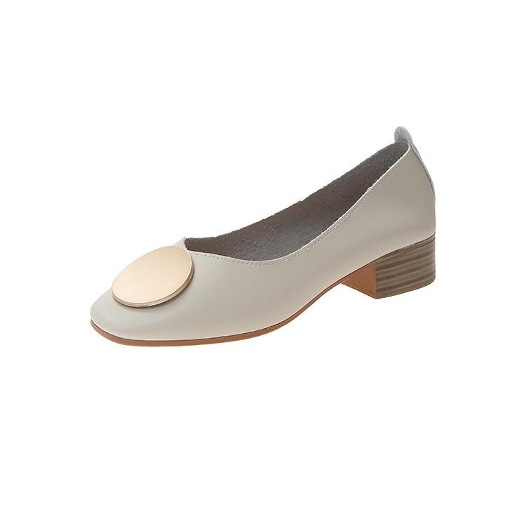 Giày Búp Bê Da Pu Mũi Vuông Đế Bằng Thời Trang Cho Nữ