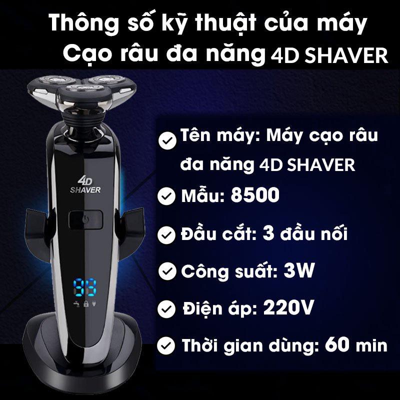 Máy Cạo Râu Cao Cấp 4d Shaver , Máy Cạo Râu Đa Năng Cầm Tay 3 Lưỡi Kép,Dao Cạo Êm,Chống Nước,Sạc Pin Nhanh