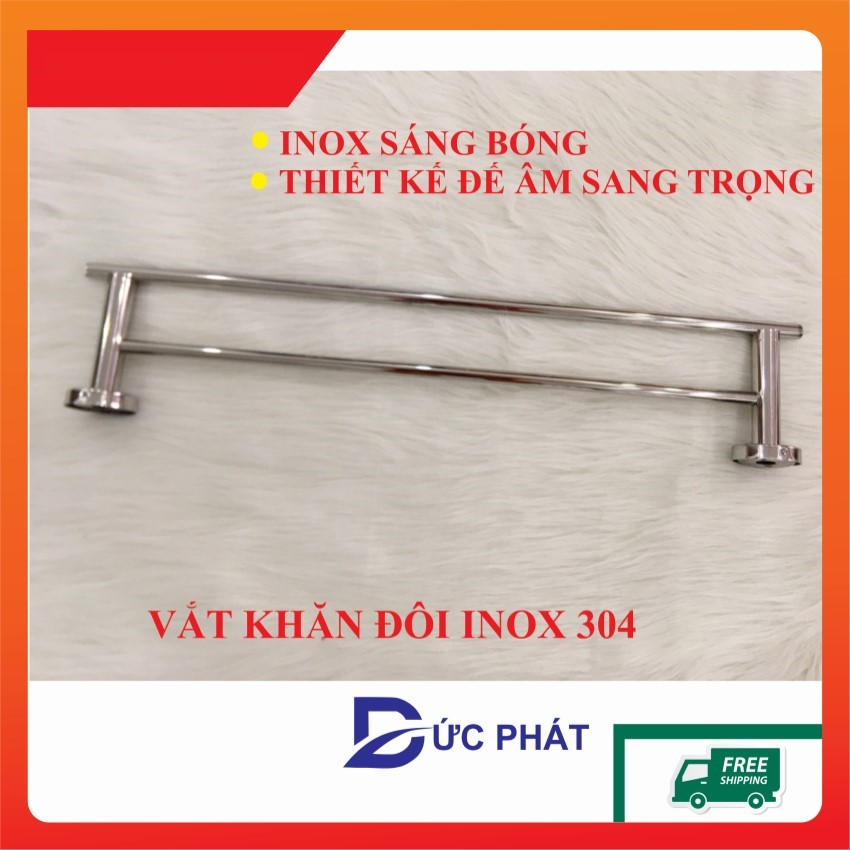 Vắt khăn nhà tắm, vắt khăn đôi inox sáng bóng phơi được nhiều đồ hơn