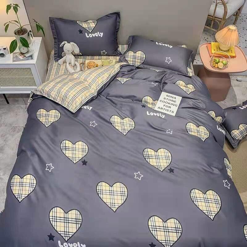 Bộ Chăn Ga Cotton Poly tim