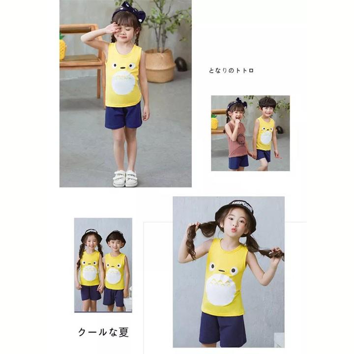 Đồ bộ cotton sát nách cho bé 4-10 tuổi hình Totoro đáng yêu – DN007