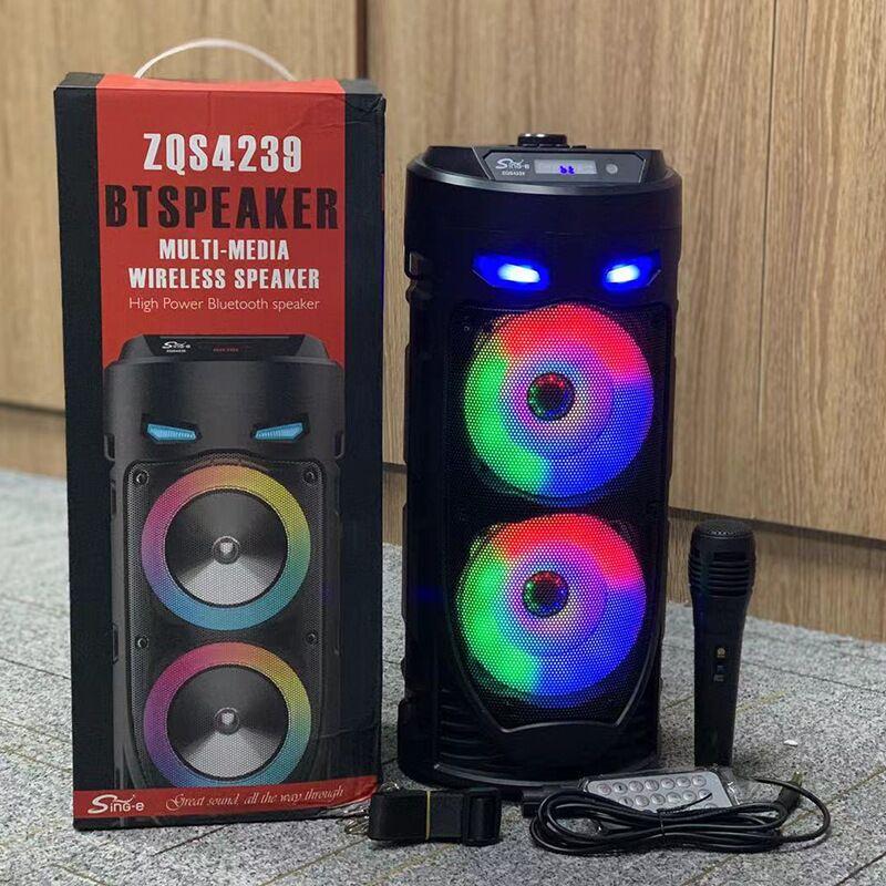 Hộp loa Bluetooth Cột di động Loa siêu trầm không dây KTV Pin lithium 18000 mAh Đĩa U 30W Soundbox Square Dance Ngoài trời Màu sắc: Đen