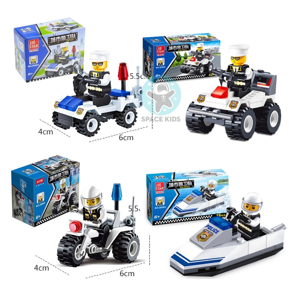 Đồ chơi cho bé xếp hình Lego city minifigures nhiều chủ đề từ 24 đến 47 chi tiết