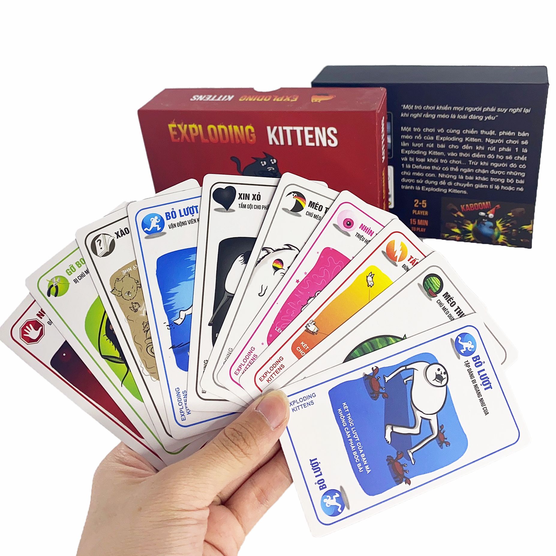 Combo Mèo Nổ Exploding Kittens và đầy đủ 6 bản mèo nổ mở rộng Việt Hóa 155 lá